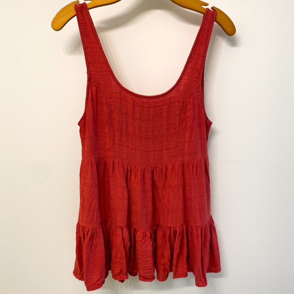 American Eagle Tiered Smocked Back Tank Top | Size Small
